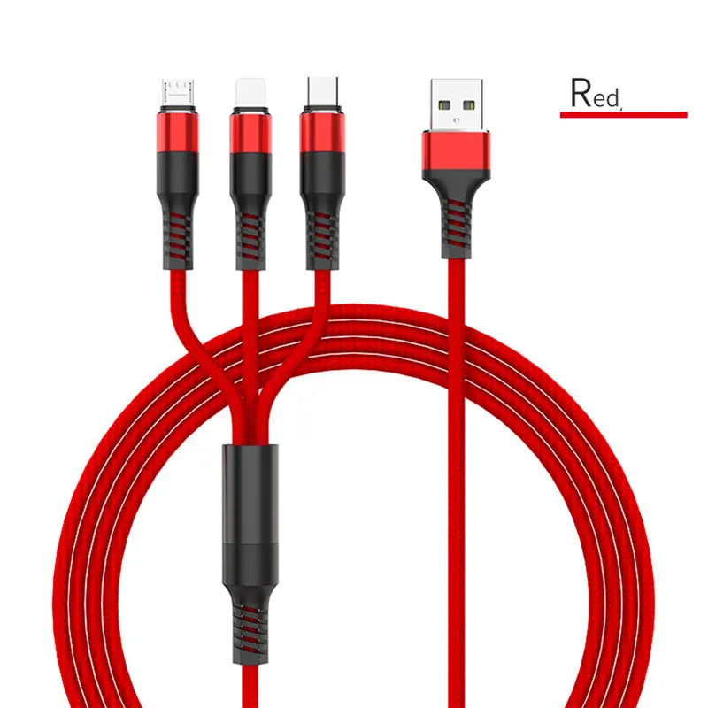 Cafele USB 3 в 1 кабель светодиодный свет 1,2 м 2.5A кабели для зарядного устройства USB для IPhone Xs Max Xiaomi Mi9 M8 Redmi Note Hua Wei samsung Oppo