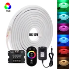 Flex неоновый свет цветных (RGB) светодиодных лент задние габаритные огни 12В IP67 Водонепроницаемый неоновая вывеска для организаций и магазинов трубка веревки света с помощью РЧ-30A контроллер сенсорный пульт дистанционного управления светодиодной лентой