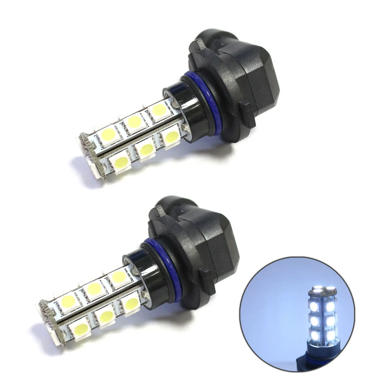 

2x Bright White 18 SMD LED HB3 9005 12v Fog Car Light Bulbs Pair Replacement