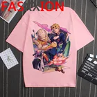 Футболка женская с принтом японского аниме Jojo Bizarre Adventure, размера плюс, Забавный летний топ в стиле Харадзюку, унисекс