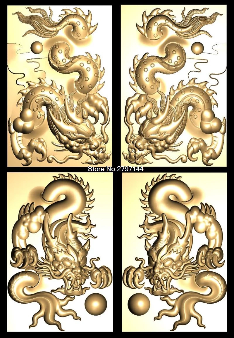 5 пар играющий дракон шар 3d модель СТЛ рельеф для ЧПУ формат BMP 3D печать источник