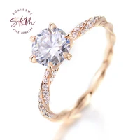 skm brand designer moissanite rings for women delicate rings 14k rose gold engagement rings anniversary luxury fine jewelry
