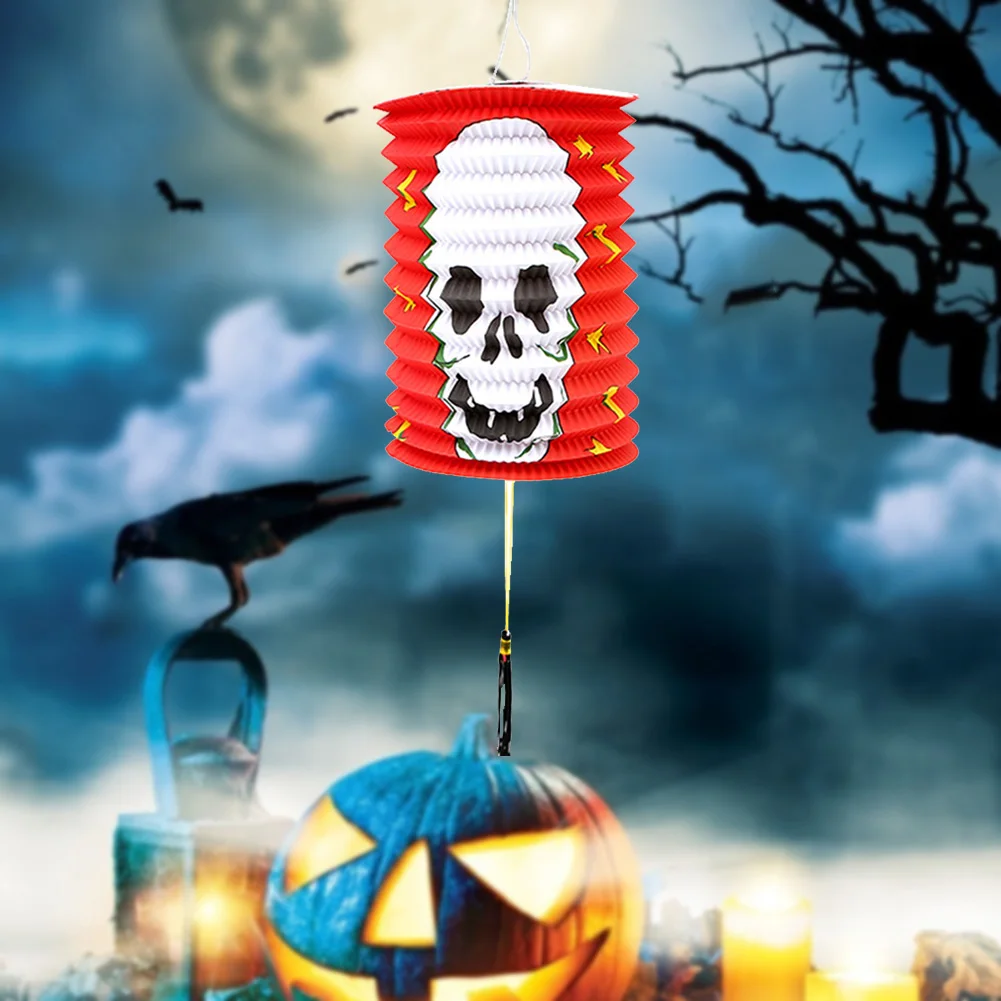 

Бумажные фонари на Хэллоуин, абажур в виде тыквы, черепа, крышка, праздничные подвесные лампы, реквизит для украшения фестиваля, Хэллоуина