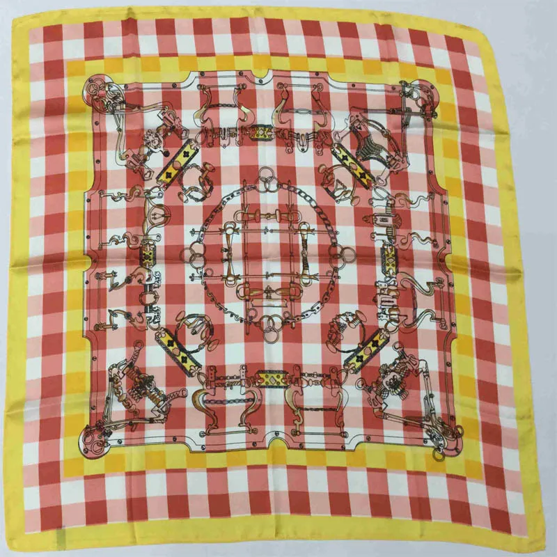 Распродажа бандана в клетку шарф для волос дизайн носовой платок с геометрией