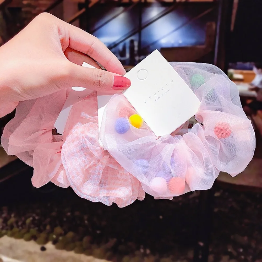 Новинка лета 2020 женские большие милые розовые резинки для волос девочек тканевая