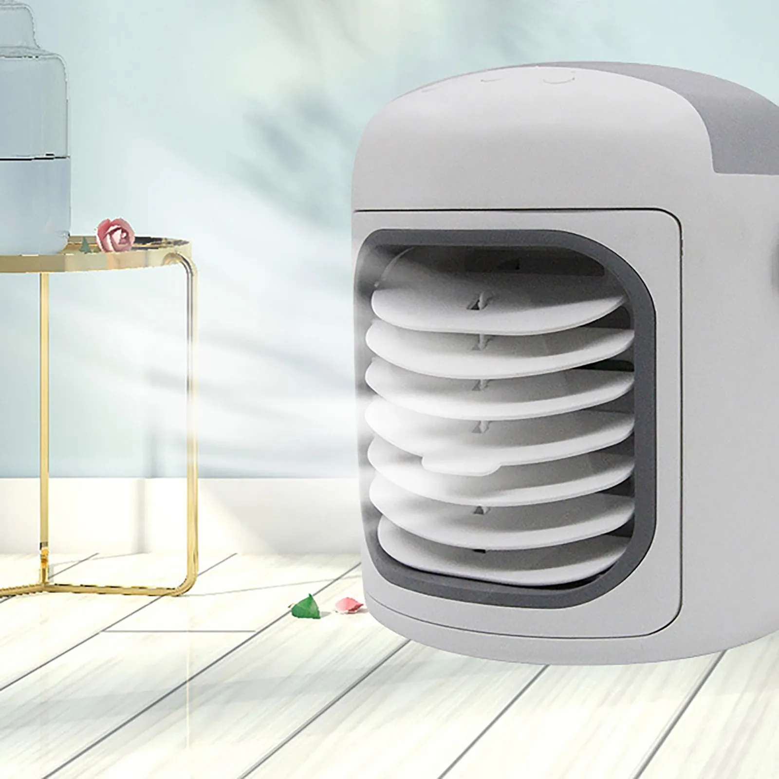 

Portable Small Fan Air Cooling Mini Air Conditioning Fan System Household Office Lighting LED Air Cooler Desktop Silent Fan