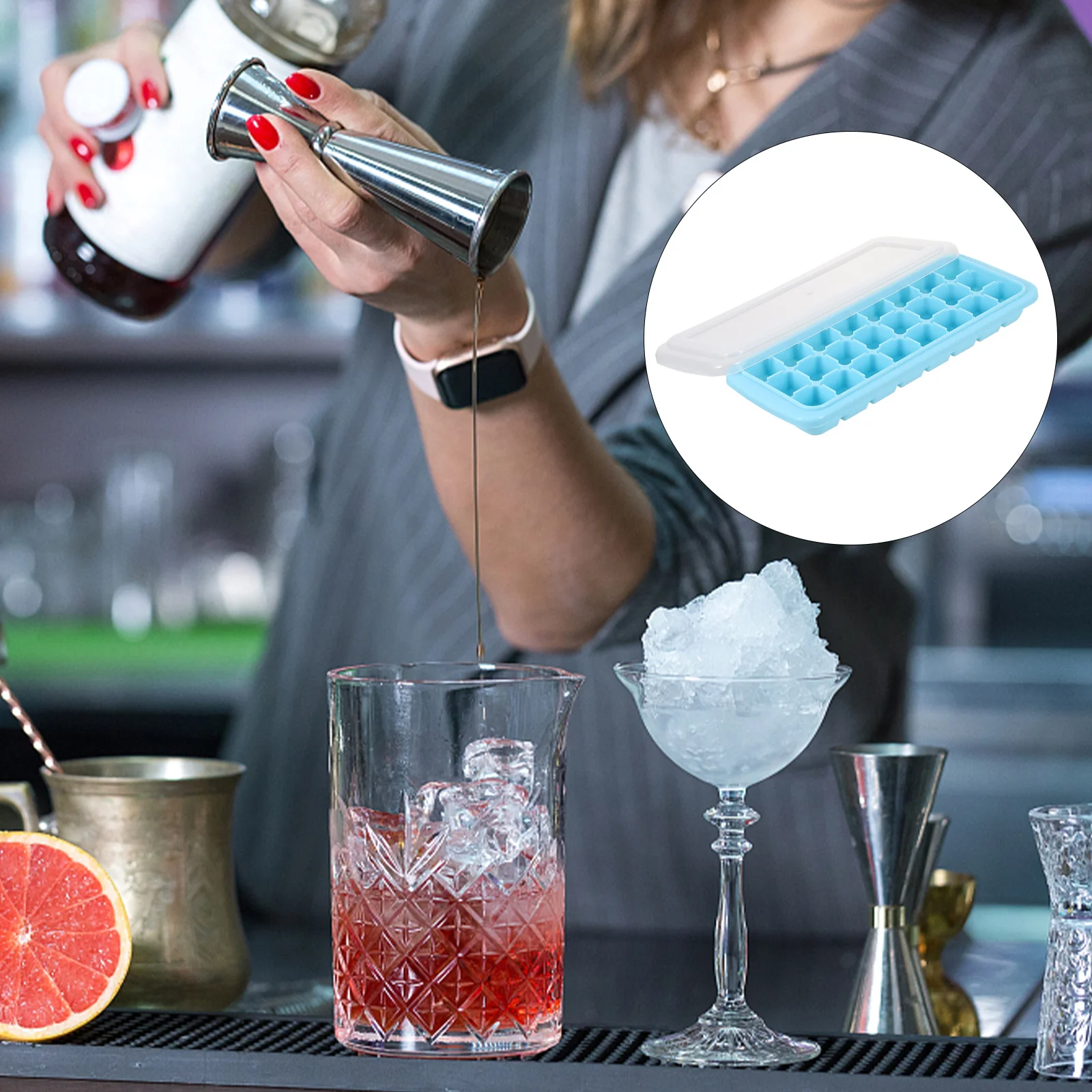 

2pcs Household Ice Molds Silicone Practical Ice Cube Mold Ice Cube Boxes