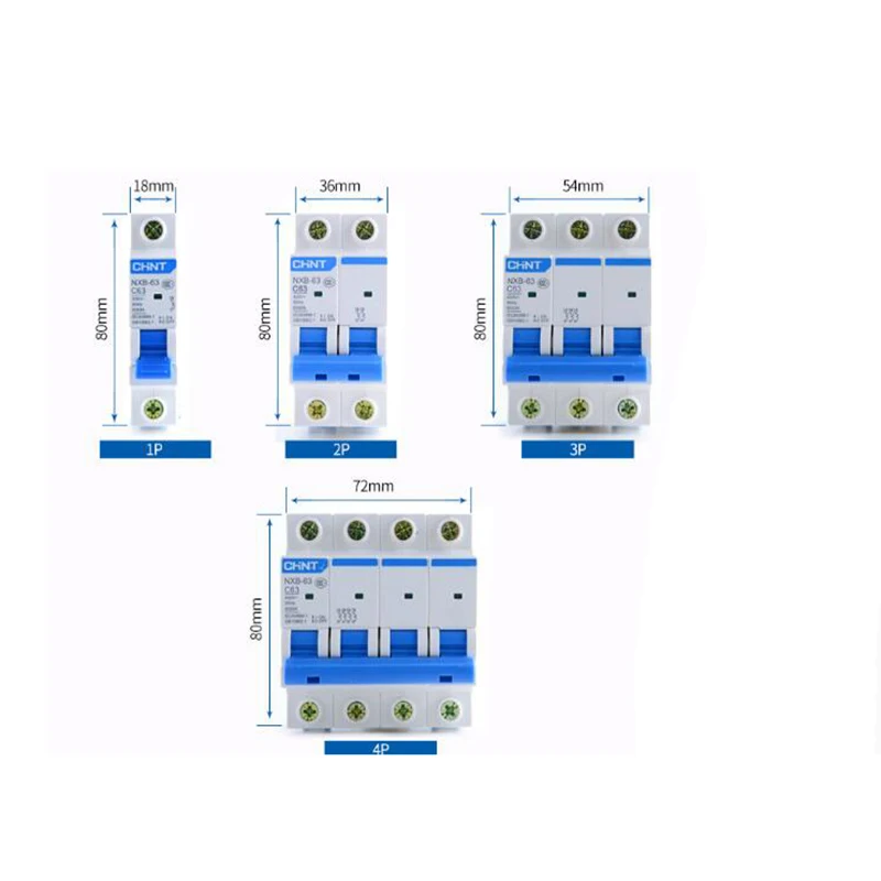 

Air circuit breakers NXB-63 4P 2A 3A 6A 10A 16A 20A 25A 32A 40A 63A 230V 220V 50HZ 60HZ Miniature Circuit breaker MCB