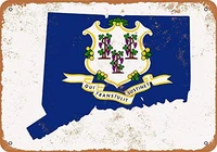 srongmao 8 x 12 metal sign connecticut state flag design
