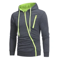 2021 new oblique zipper mens casual slim hooded cardigan sweater oversized crewneck sweatshirt oversized hoodie