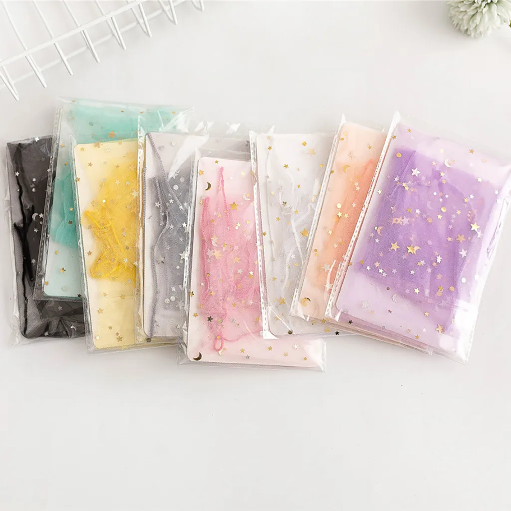 5 Pairs New Fashion Socks Thin-section Of Transparent Mesh Women Socks Harajuku Stars Embellished Perspective Socks#xm3
