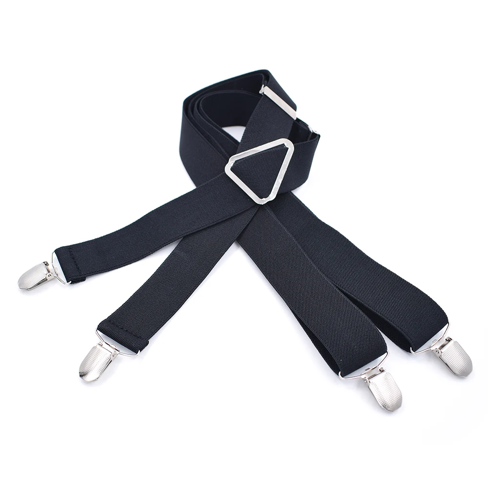 Одноцветные подтяжки с подтяжками зажимами для женщин и мужчин взрослых X сзади
