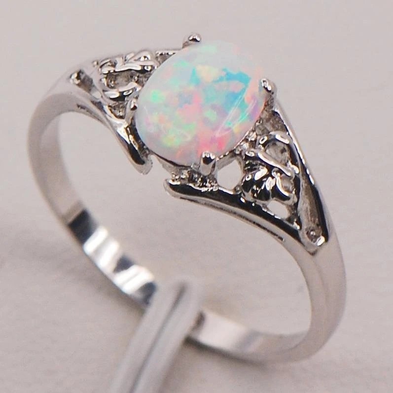

Juno SilveryWhite Opal fashion jewelry ring wedding engagement jewelry