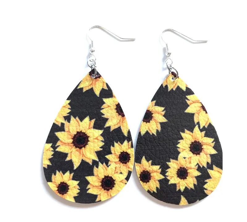 2019 модные ювелирные изделия кожаные серьги этнический стиль цветные капли Ретро