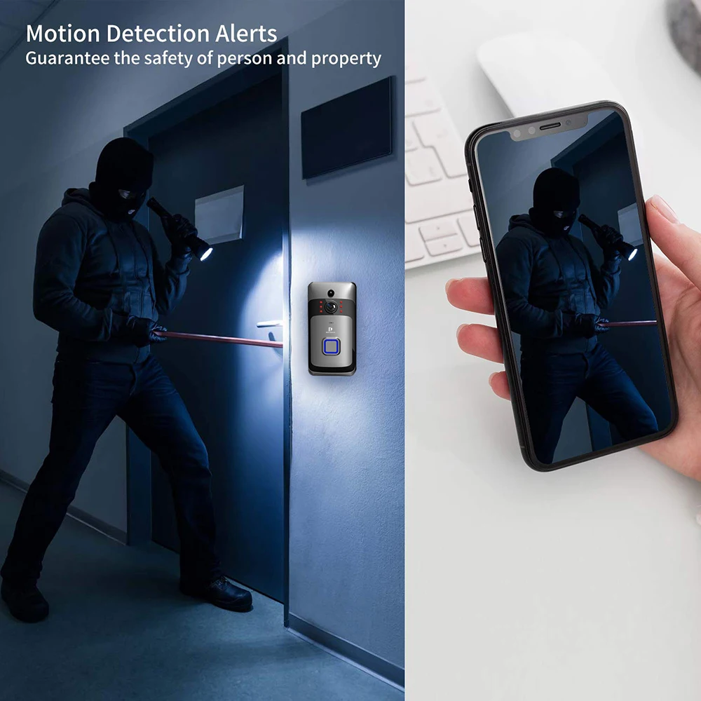 Беспроводной дверной звонок с камерой 720P Wi Fi|Камеры видеонаблюдения| |