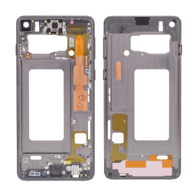 

Задняя рамка для Samsung Galaxy S10 SM-G973 серебристого/черного цвета