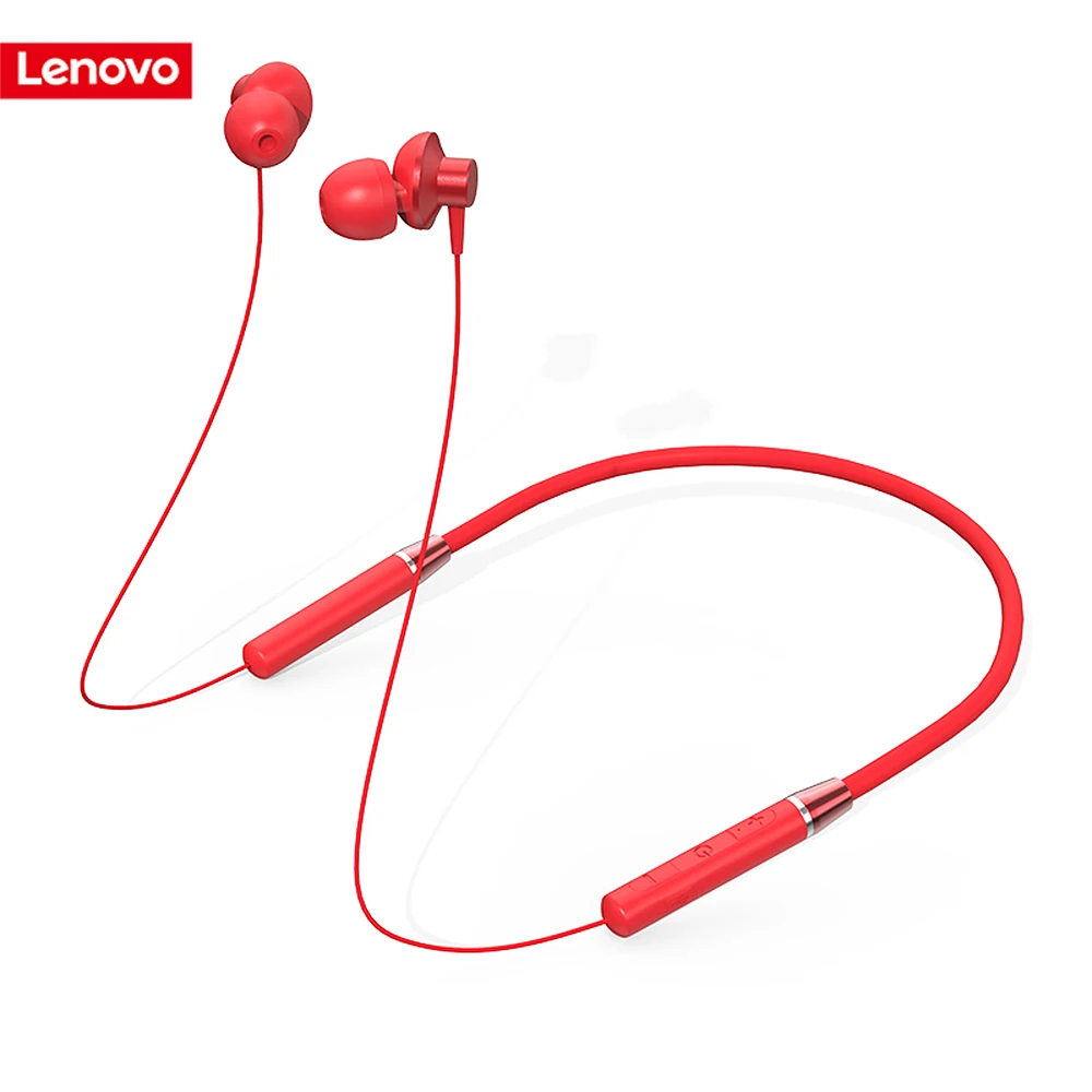 Оригинальные беспроводные наушники lenovo HE05, спортивные наушники с магнитным креплением, Bluetooth 5,0, снижение шума При звонках, 8 часов управления музыкой - Цвет: Orange