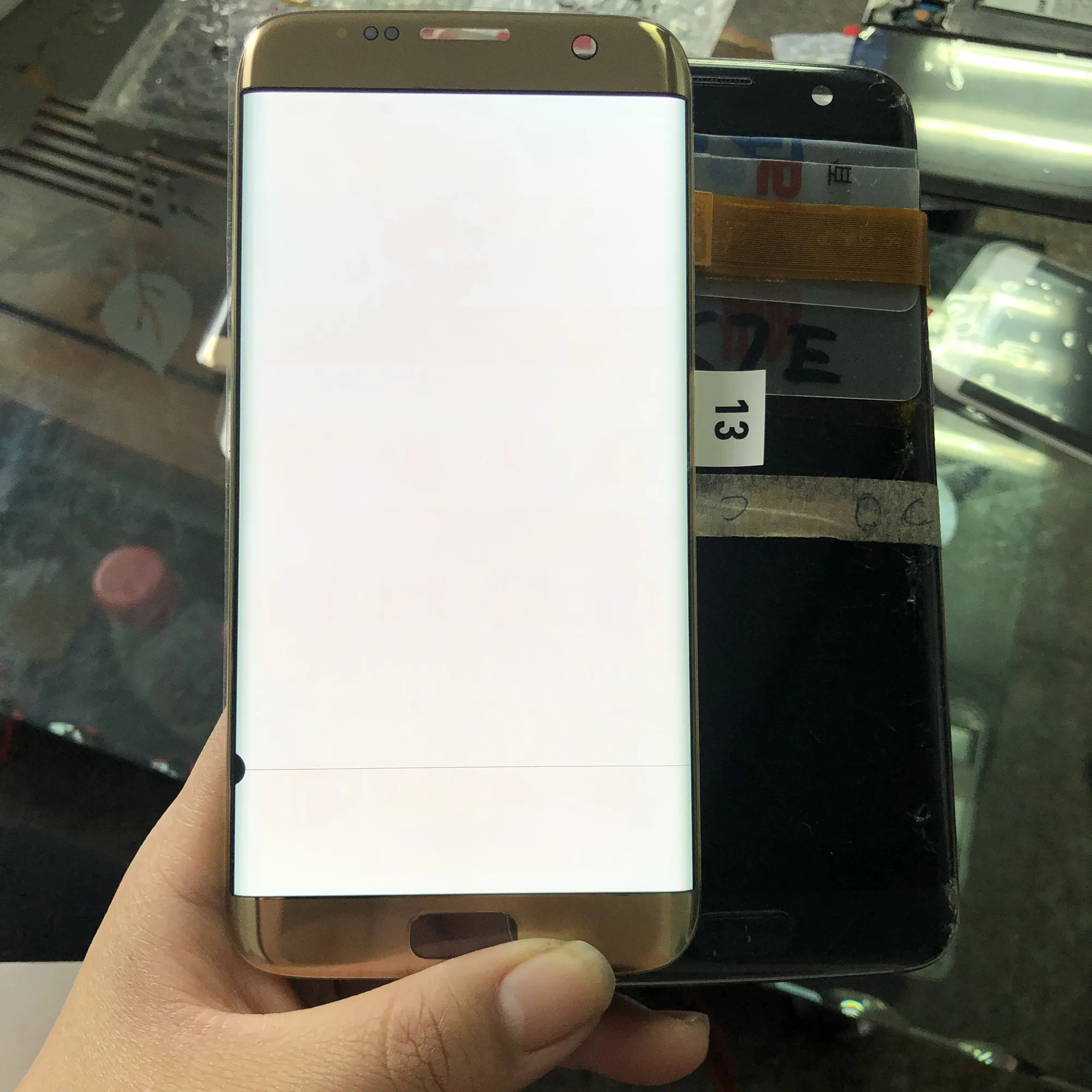 Super Amoled дисплей 5 дюйма с линейкой и точечным ЖК дисплеем для samsung galaxy S7 edge G935