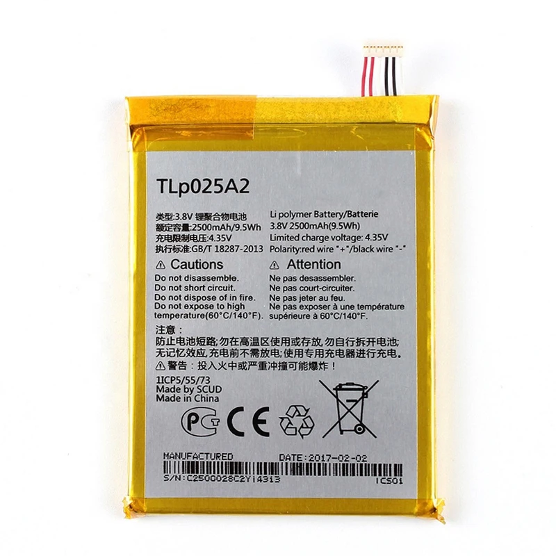 Аккумулятор TLp025A2 2500 мАч для Alcatel One Touch Pop 3 (5 5) 5054A OT 5054 5054D 5054X C9 7047D Idol X + Plus 6043D