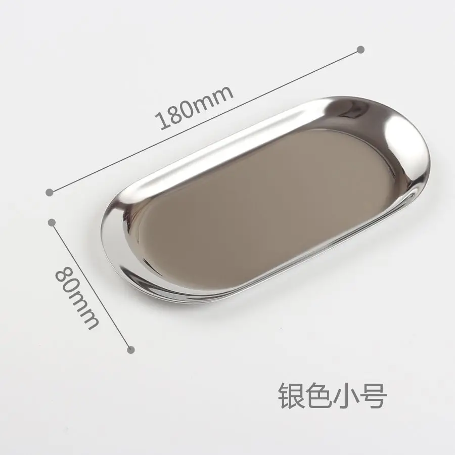 

Gold Oval Plated Stainless Steel Jewelry Tray Fruit Plate Desktop Storage Plate