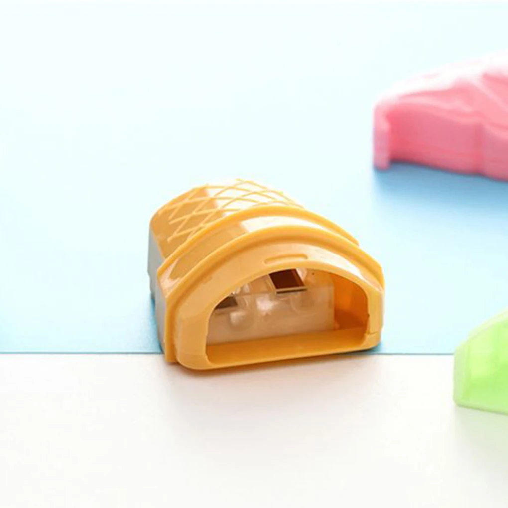 Cute Cartoon Ice Cream Pencil Sharpener Manual Mechanical Double Hole Plastic Candy Colored for Kids | Канцтовары для офиса и
