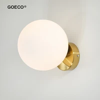 modern led glass ball wall lamp nordic round wall light for living room bedroom bedside home lighting fixtures decorative e27