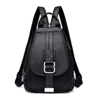 Женский кожаный рюкзак с защитой от кражи, в винтажном стиле