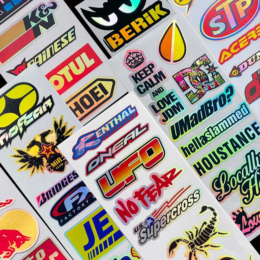 Red Bull Laser Радужный шлем для мотоцикла велосипеда Светоотражающая наклейка