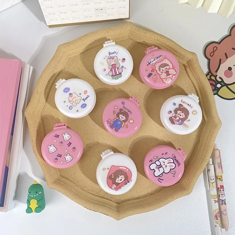 

Mini Folding Comb Cartoon Fruits Animals Pattern Makeup Hair Brush With Mirror Round Airbag Massage Comb Styling Tool