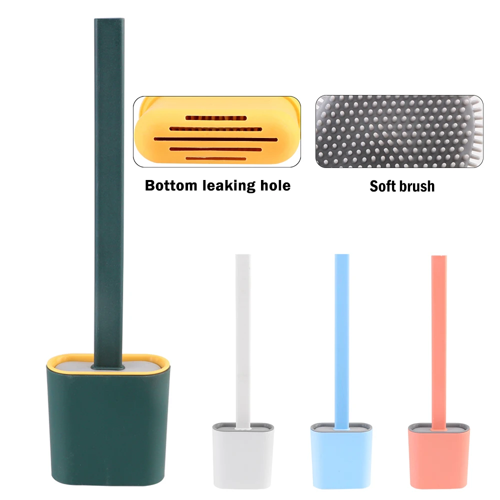 

HILIFE Floor-Standing Silicone Toilet Brush Cleaning Brush Rubber Head Holder Bathroom Cleaning Set with Base Creative