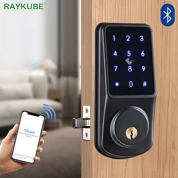 RAYKUBE F23 Deadbolt Lock Smart Electronic Door Locks Remote Unlock TT Lock APP Smart IC Card for Home Security Smart Home