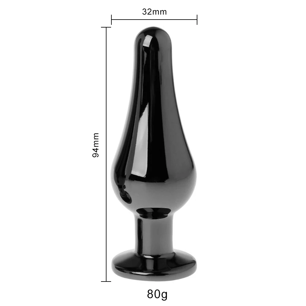 Черная Бриллиантовая металлическая Анальная пробка Мужская Массажная простата