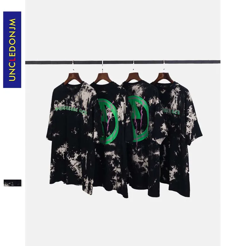 UNCLEDONJM 2020 Летняя мужская футболка Tie Dye с круглым вырезом Мужская свободные хип хоп