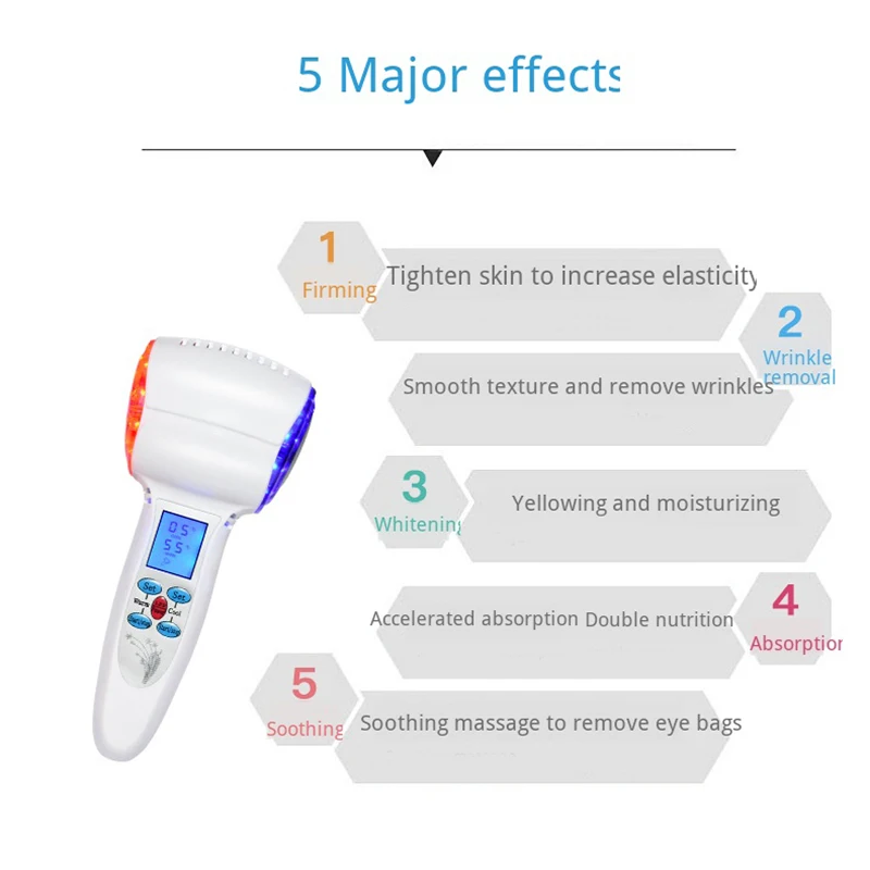 Устройство для ухода за лицом с красным и синим светом маска горячего холодного