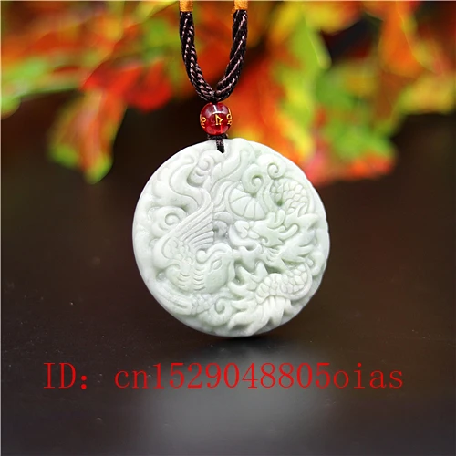Натуральный белый зеленый китайский Нефритовый дракон феникс кулон ожерелье