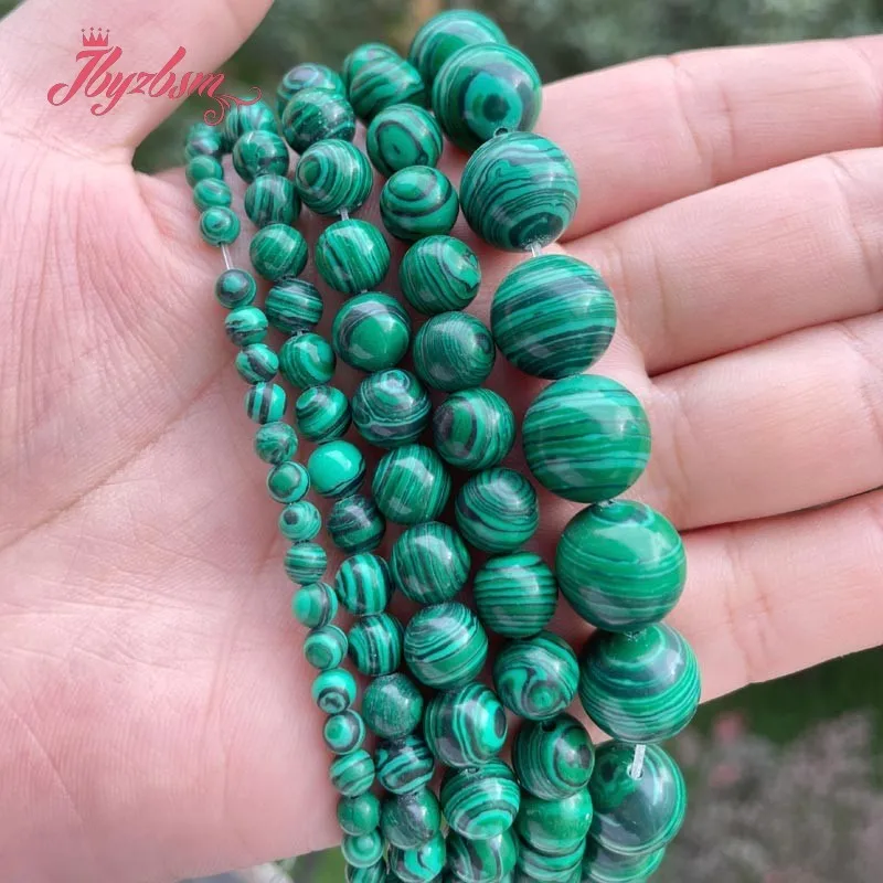 

Round Smooth green Artificial Malachite Stone Beads 6/8/10mm For DIY Necklace Bracelet Jewelry Making Strand 15" Free Shipping