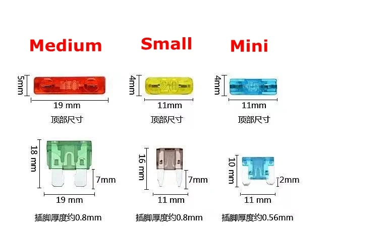 

Combination Car Fuse 50/100PCS Assortment Set for Auto Blade Type Cars Fuses 3/5/7.5/10/15/20/25/30/35/A/40A with Box and Clip