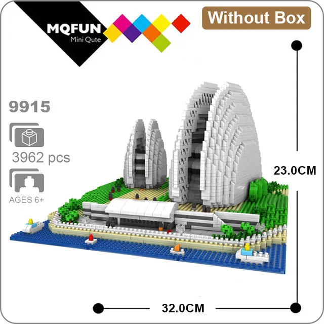 Grand Theatre no box Детские развивающие игрушки PZX архитектурное здание блок игрушка 3D Сборка Сидни опера дом мини взрослых DIY Кирпичи с коробкой - Цвет: Grand Theatre no box