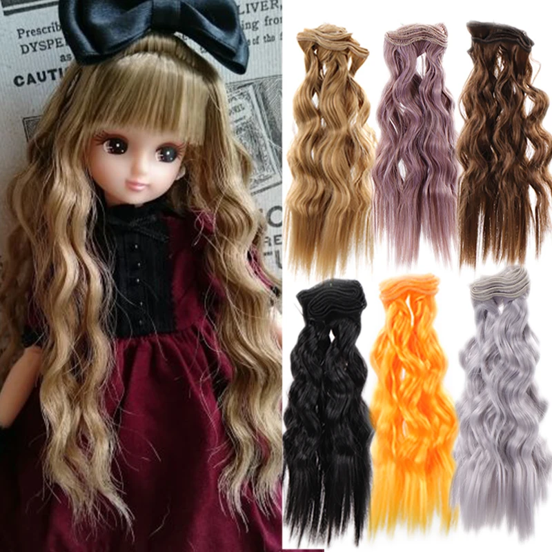 1/3 1/4 1/6 Bjd Wig Hair For Dolls Girls Accessories Child Kids Toy 25*100CM Doll Wigs DIY Heat Resistant Fiber Free Shipping