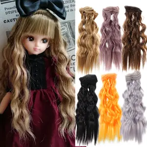 1m DIY Red Brown hair Wig For OB AZONE 12" Action Figure Doll No.3