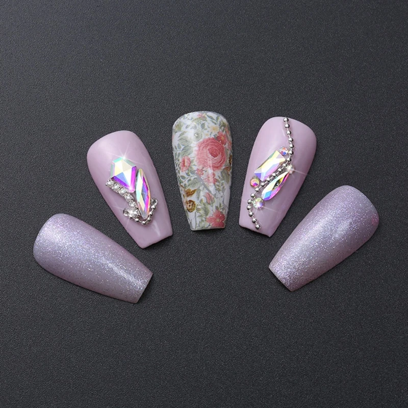 

21 Grids Nail Art Decoration Multi Shapes with Dual-ended Dotting Pen Tweezers Set Nails Ornaments Manicure Tips Decor DIY