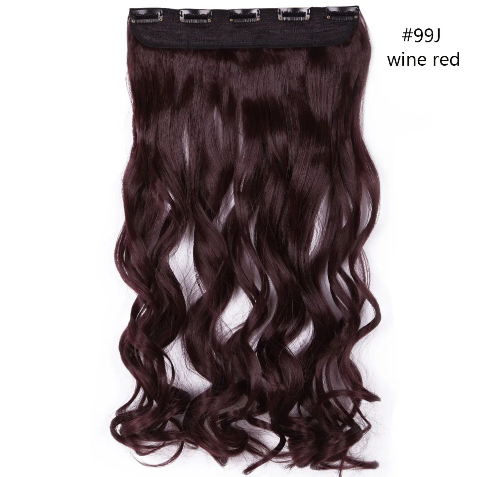 # 99J SNOILITE 17/24/27/2" длинный кудрявый синтетический клип в целости и сохранности наращивание волос половина для наращивания на всю голову, парик, заколки, заколки для волос, трессы, заколки с 5 клипс, чёрный; коричневый - Цвет: # 99J