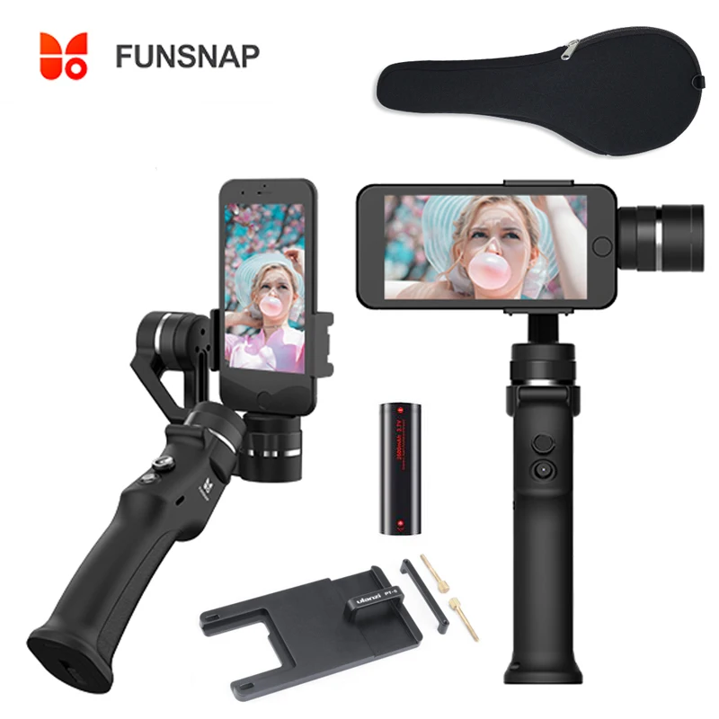Захват funsnap 3-осевой ручной шарнирный стабилизатор для камеры слежения за лицом моторизованный штатив «стедикам» для iPhone X samsung S8 huawei P20 Pro
