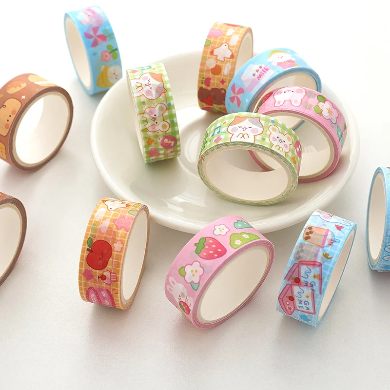 6 стилей Милые Животные васи лента кавайная фотоклейкая Маскировочная Лента