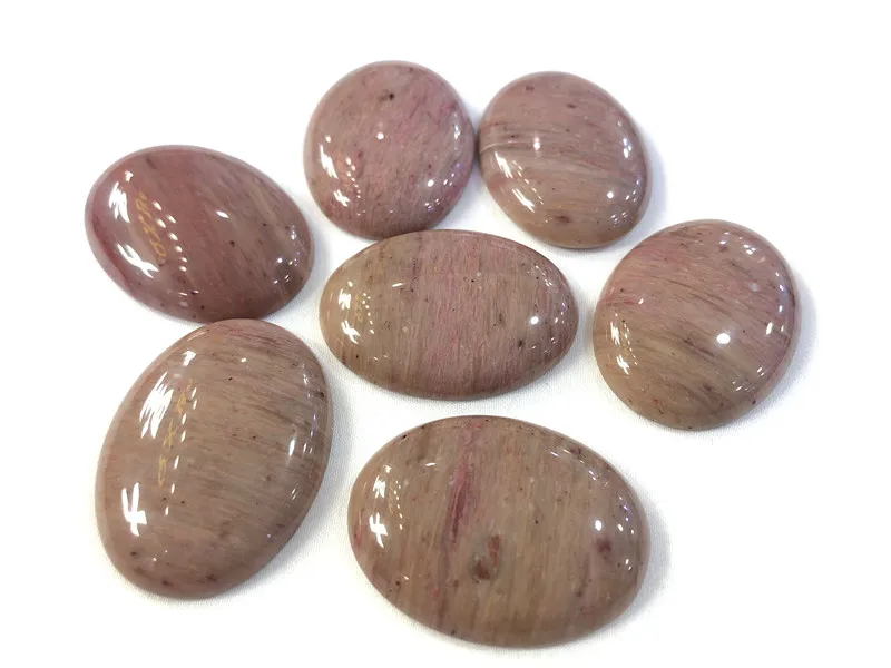 

Wholesale 6pcs/lot natural pink rhodonite CAB gemstone cabochon oval 30x40mm fashion jewelry accessories making free