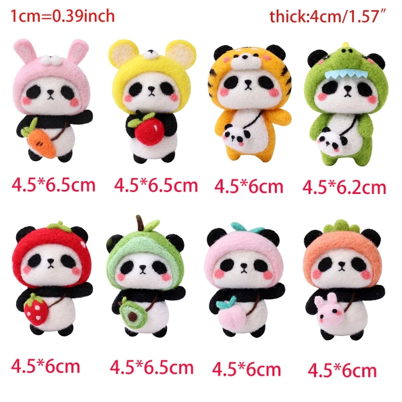 

Cute Animal Cartoon Wool Felt Doll Craft Handmade DIY Unfinished Poked Handcraft