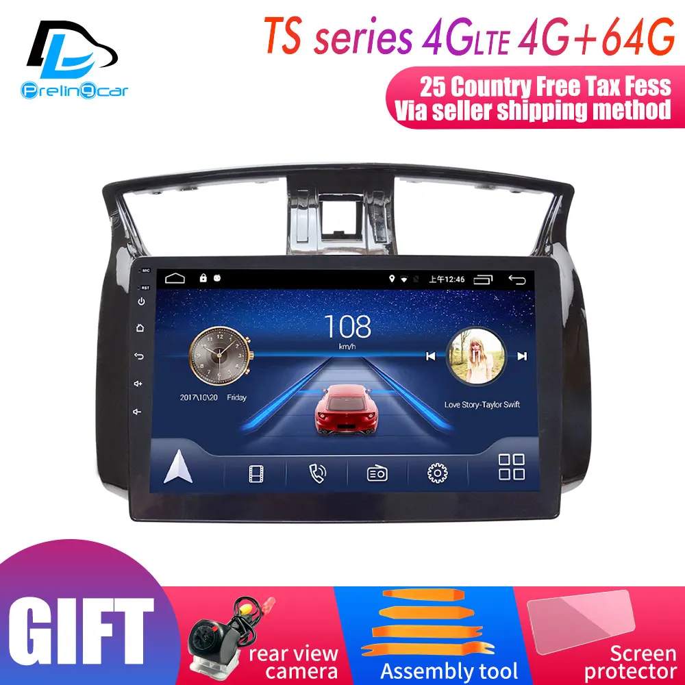 TS player 4G64G 4G LTE Android 9,0 Автомобильный gps мультимедийный видео радио плеер в тире для Nissan Sentra black UV 2012- лет Навигация стерео - Цвет: TS player 4G64G
