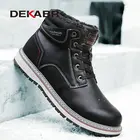 DEKABRзимние теплые ботинки из спилка; Ручная работа; Меховые водонепроницаемые ботильоны; Брендовые рабочие ботинки для прогулок