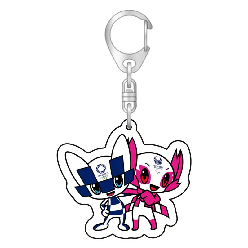 

5.5CM Sports 2020 Tokyo Olympic Games Mascot Pendant Toy Keychain Miraitowa Someity Commemorative Emblem Doll Acrylic Pendant
