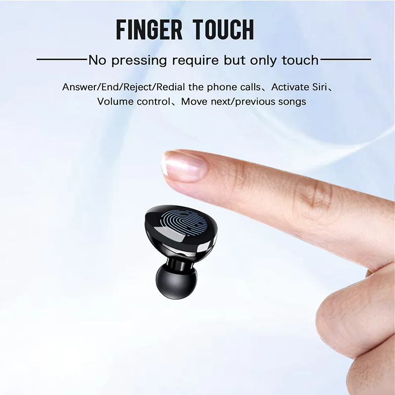 Беспроводные наушники Bluetooth TWS IPX7 водонепроницаемые маленькие легко носить с